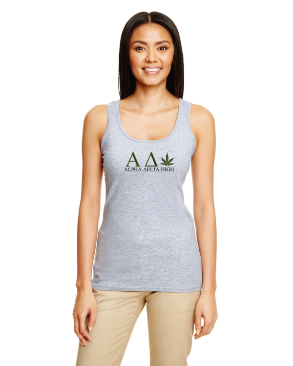 Women's Tank with the ADH Fraternity Style logo in Grey